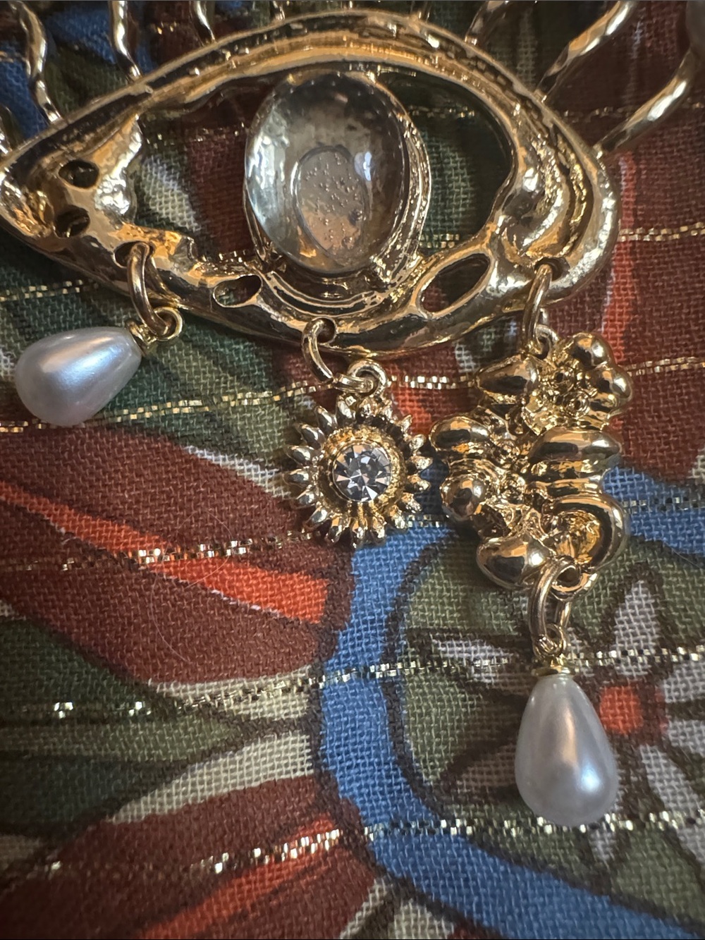 Gold-Tone Pearl Eye Brooch - Women's Jewelry - Picture 2 of 5